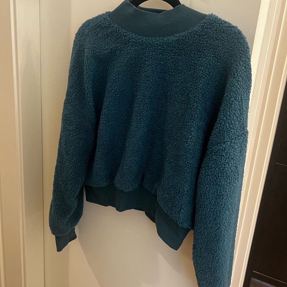 Fabletics Blue Teddy Jacket Cozy and Stylish